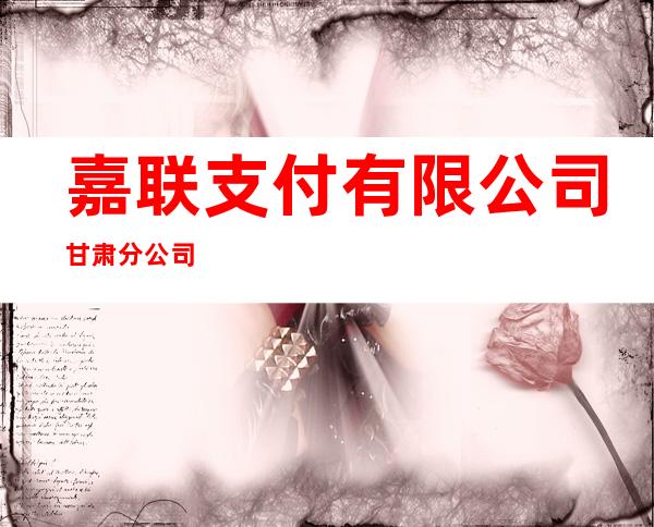 嘉联支付有限公司甘肃分公司
