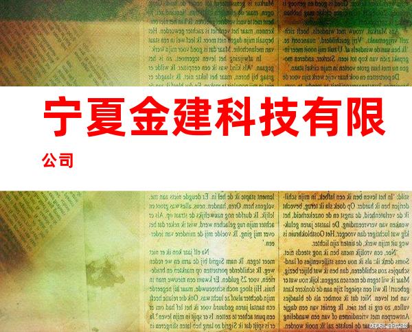 宁夏金建科技有限公司