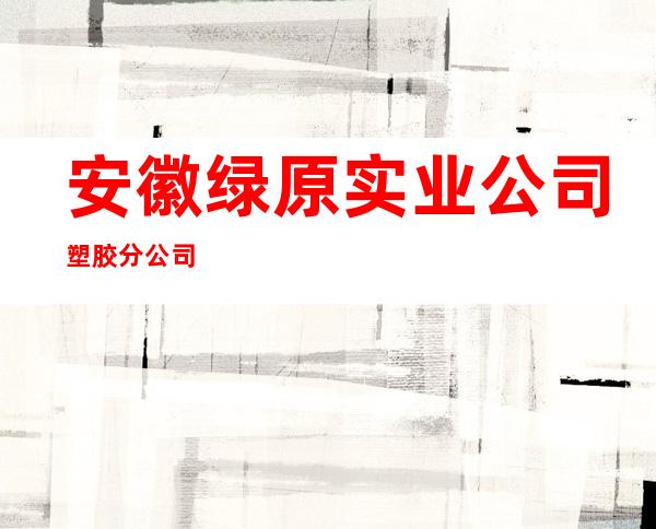安徽绿原实业公司塑胶分公司