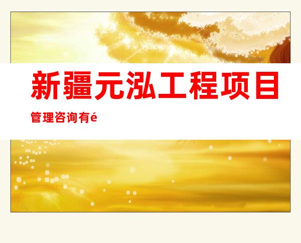 新疆元泓工程项目管理咨询有限公司五家渠分公司